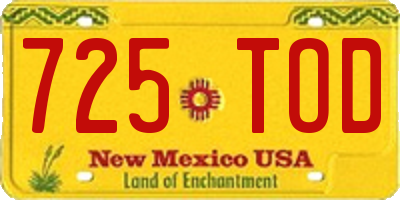 NM license plate 725TOD