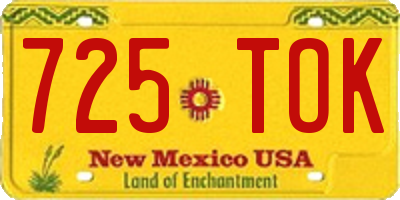 NM license plate 725TOK