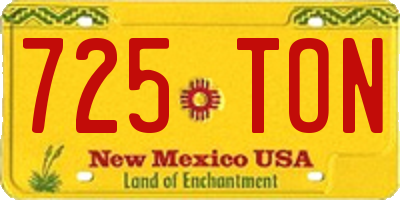 NM license plate 725TON