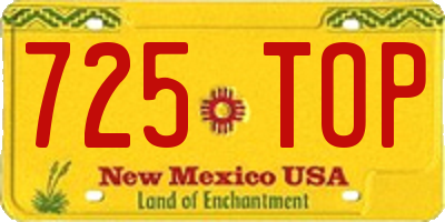NM license plate 725TOP