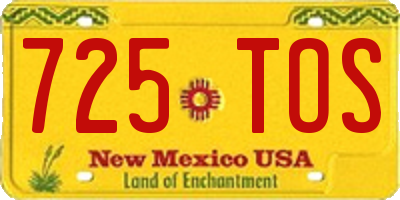 NM license plate 725TOS