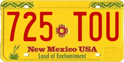 NM license plate 725TOU