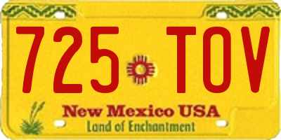 NM license plate 725TOV