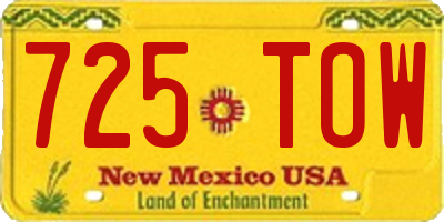 NM license plate 725TOW