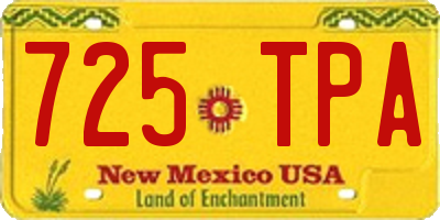 NM license plate 725TPA