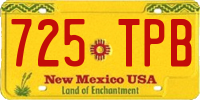 NM license plate 725TPB