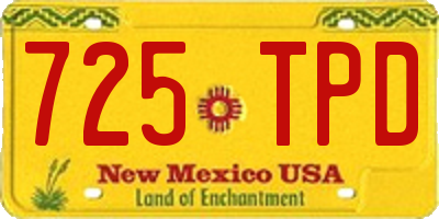 NM license plate 725TPD