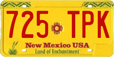 NM license plate 725TPK