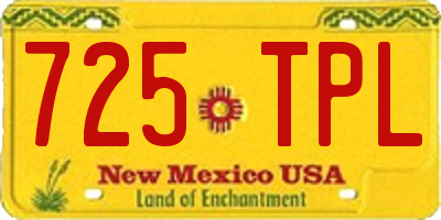 NM license plate 725TPL