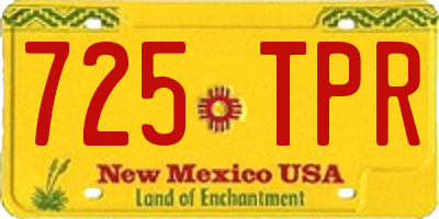 NM license plate 725TPR