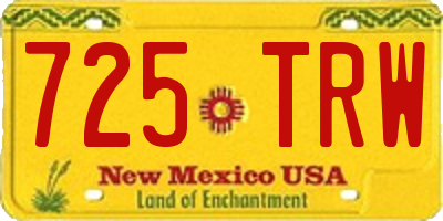 NM license plate 725TRW