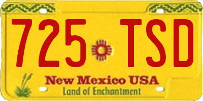 NM license plate 725TSD