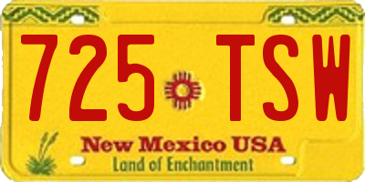 NM license plate 725TSW