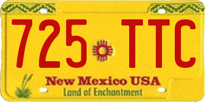NM license plate 725TTC