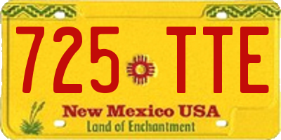 NM license plate 725TTE