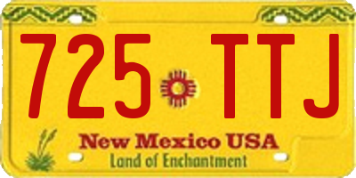 NM license plate 725TTJ