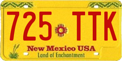 NM license plate 725TTK