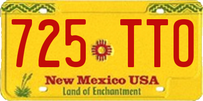 NM license plate 725TTO