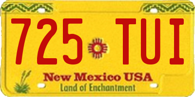 NM license plate 725TUI