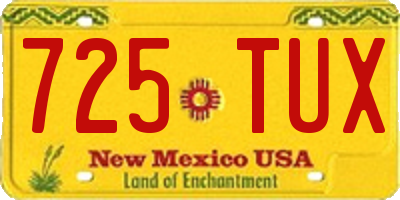 NM license plate 725TUX