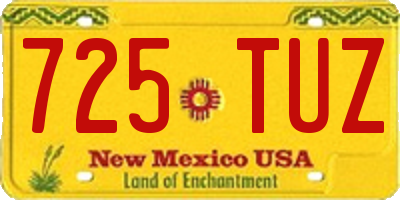 NM license plate 725TUZ