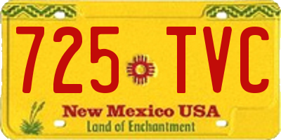 NM license plate 725TVC
