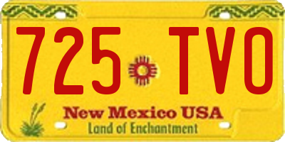 NM license plate 725TVO