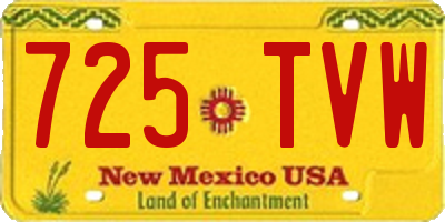 NM license plate 725TVW
