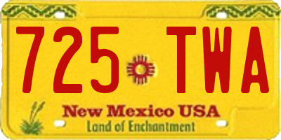 NM license plate 725TWA