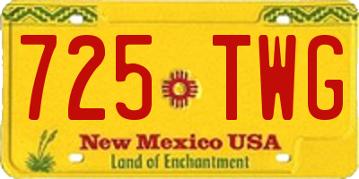 NM license plate 725TWG
