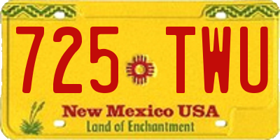 NM license plate 725TWU