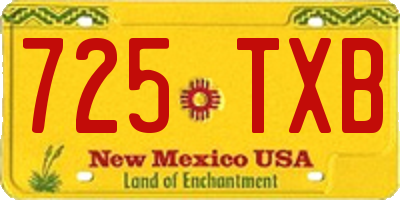NM license plate 725TXB