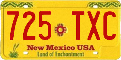 NM license plate 725TXC