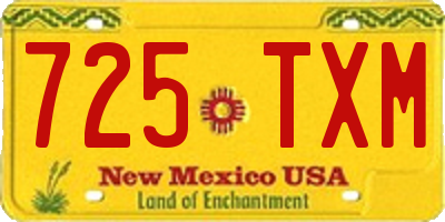 NM license plate 725TXM