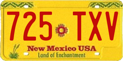 NM license plate 725TXV