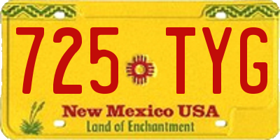 NM license plate 725TYG