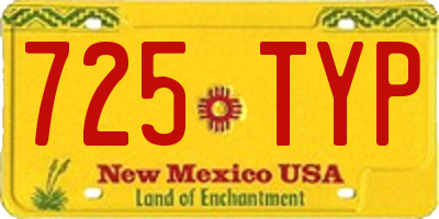 NM license plate 725TYP
