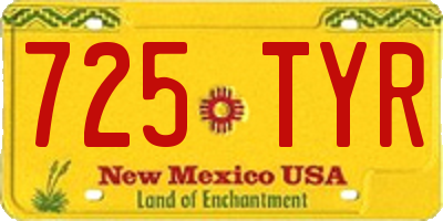 NM license plate 725TYR