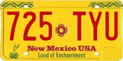 NM license plate 725TYU