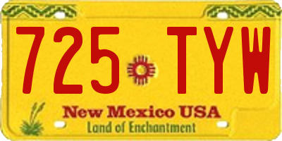 NM license plate 725TYW