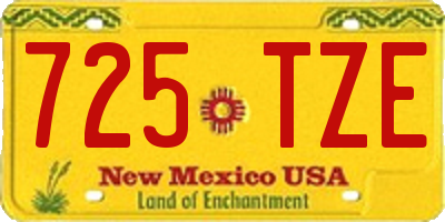 NM license plate 725TZE