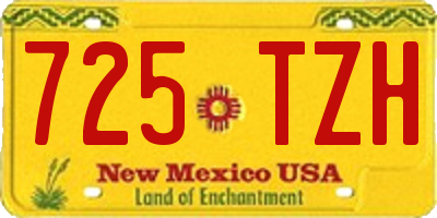 NM license plate 725TZH