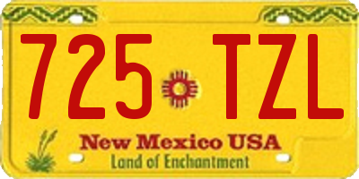 NM license plate 725TZL