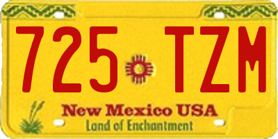 NM license plate 725TZM