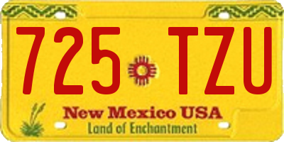 NM license plate 725TZU