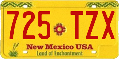 NM license plate 725TZX