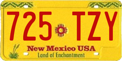 NM license plate 725TZY