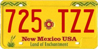 NM license plate 725TZZ