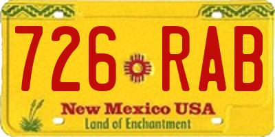 NM license plate 726RAB