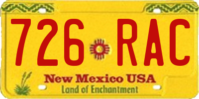 NM license plate 726RAC